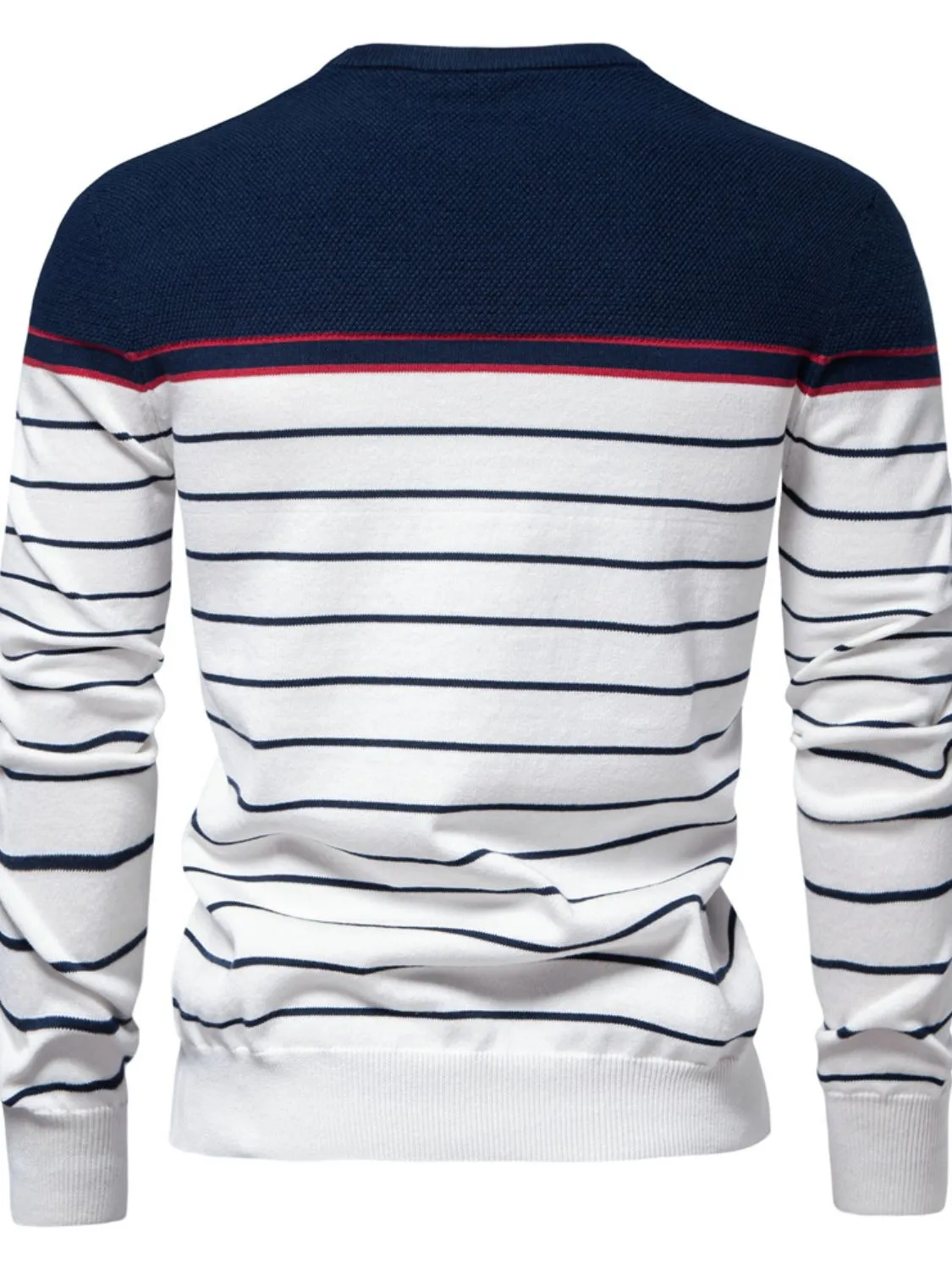Men's Striped Round Neck Long Sleeve Sweater sold by Unique Kulture product image thumbnail 3