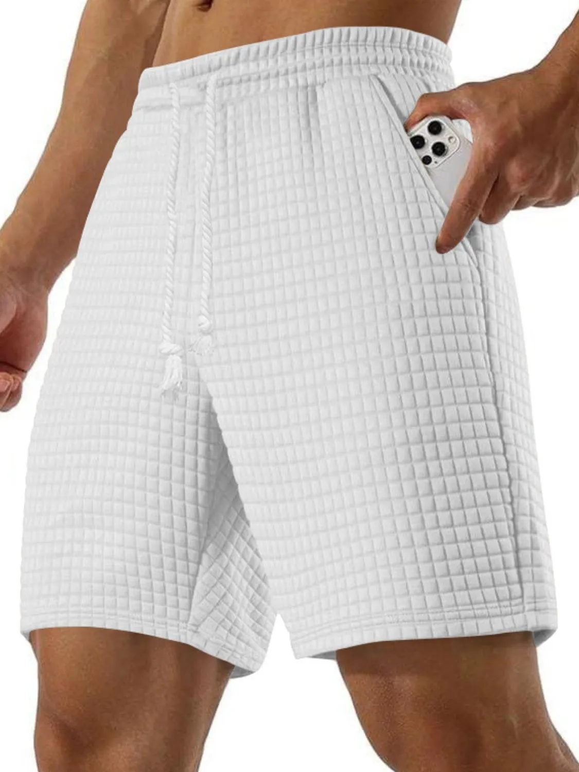 Men's Full Size Drawstring Textured Shorts Plus Size sold by Unique Kulture product image thumbnail 2