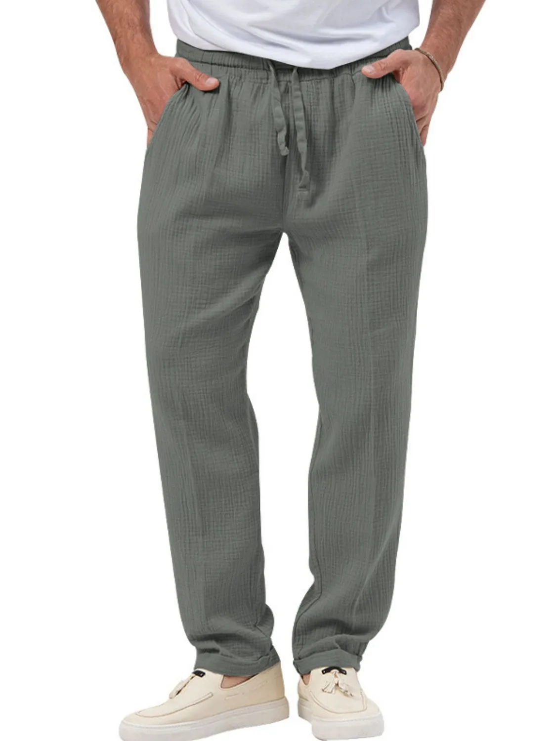 Men's Plus Size Drawstring Texture Pants sold by Unique Kulture product image thumbnail 3