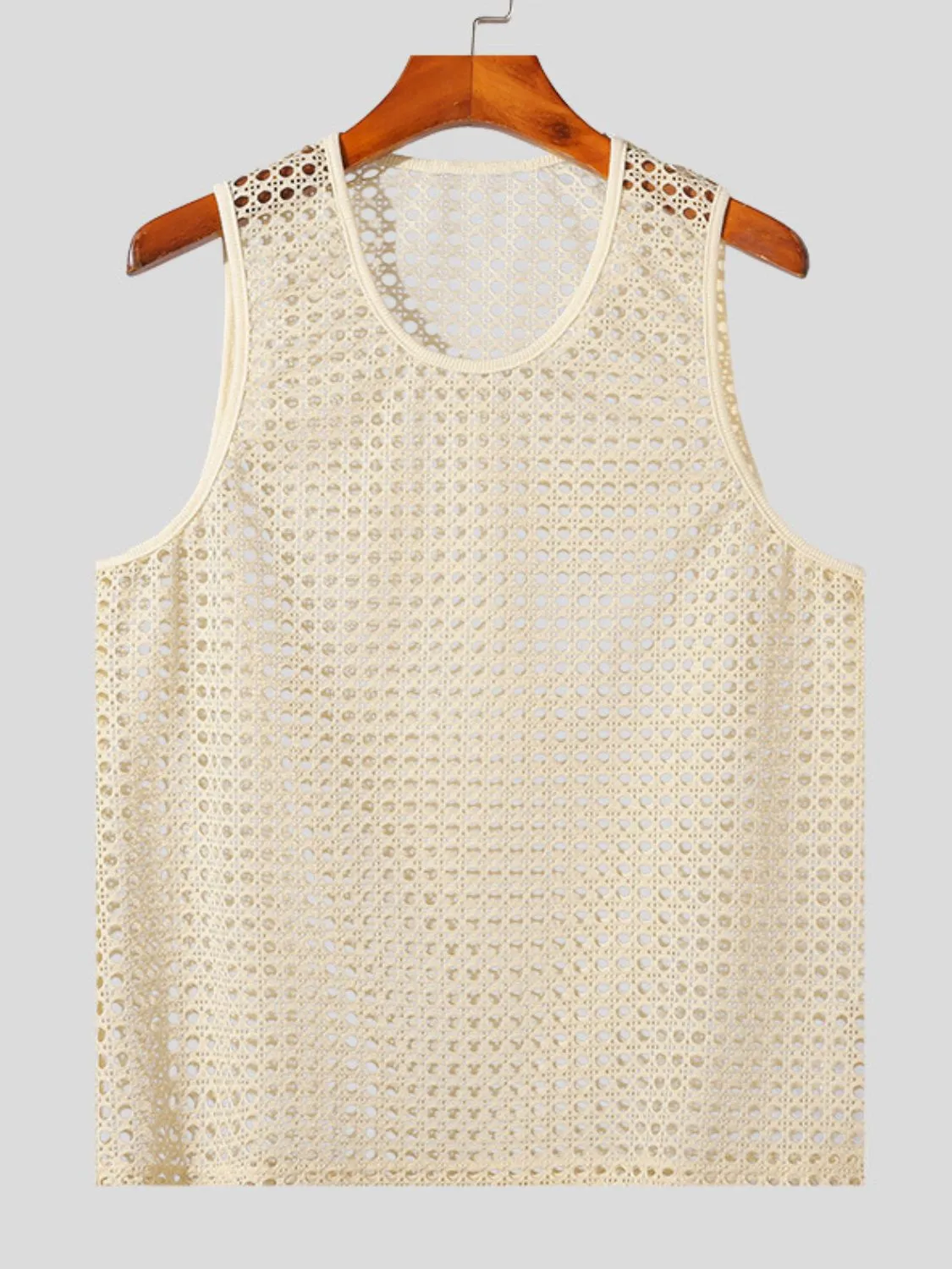 Men's Openwork Round Neck Tank sold by Unique Kulture product image thumbnail 2