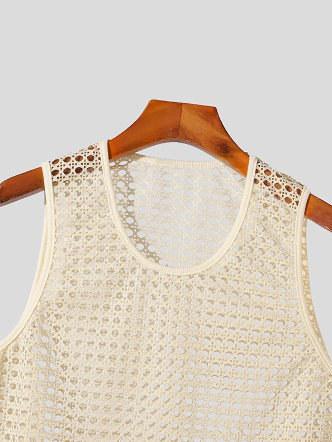 Men's Openwork Round Neck Tank sold by Unique Kulture product image thumbnail 4