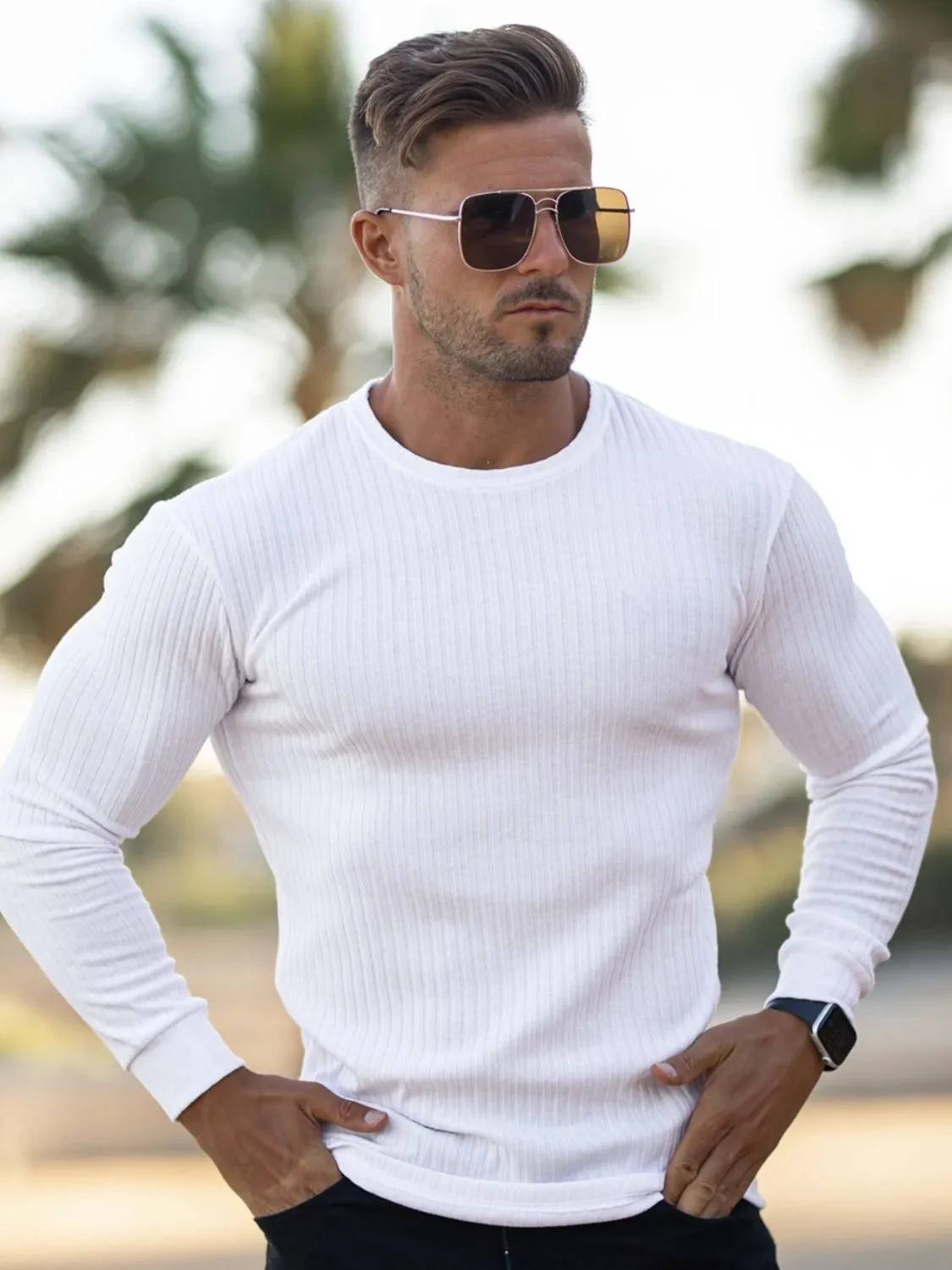 Men's Round Neck Long Sleeve T-Shirt sold by Unique Kulture product image thumbnail 4