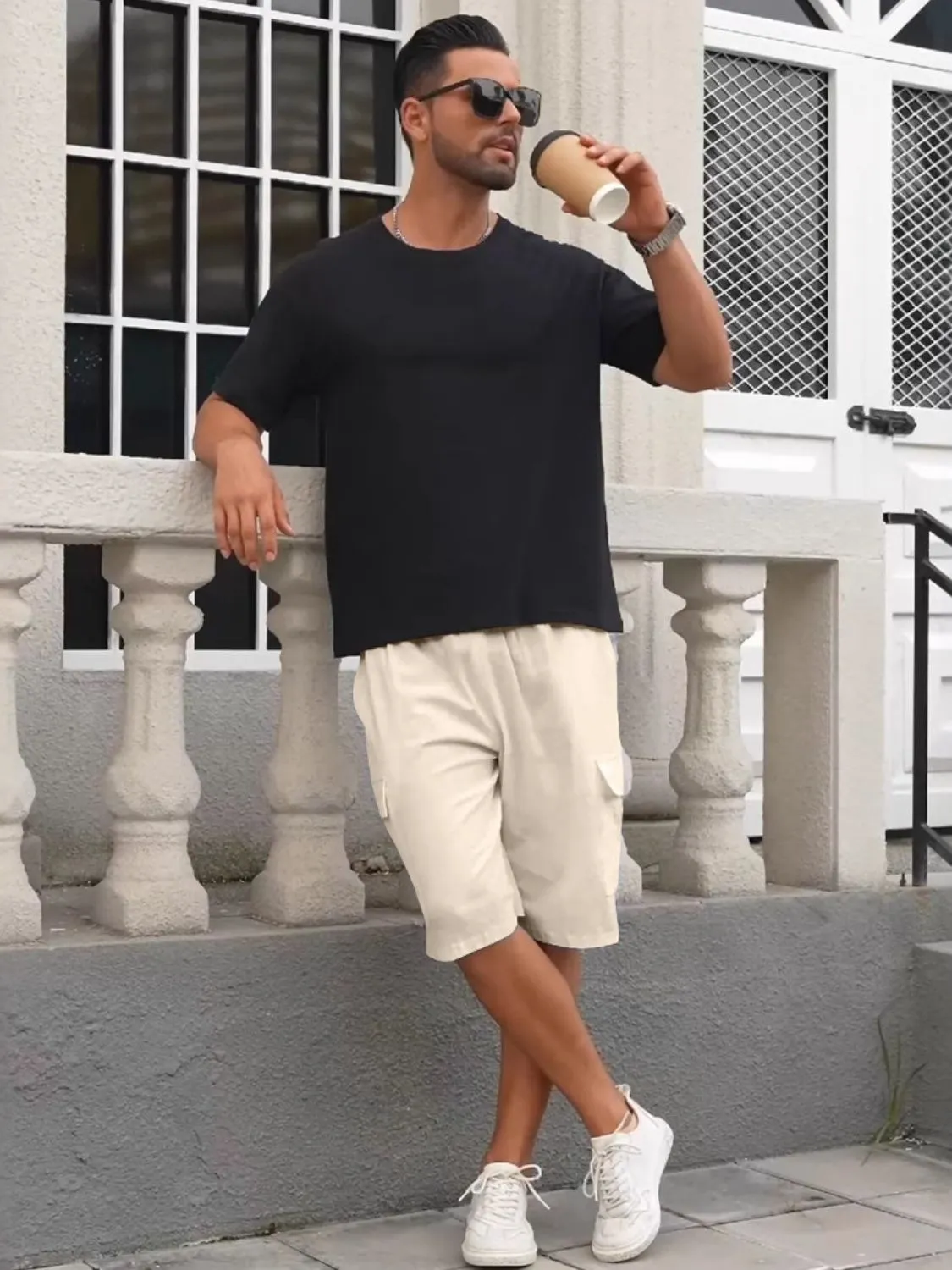 Men's Full Size Drawstring Shorts with Cargo Pockets Plus Size sold by Unique Kulture product image thumbnail 3