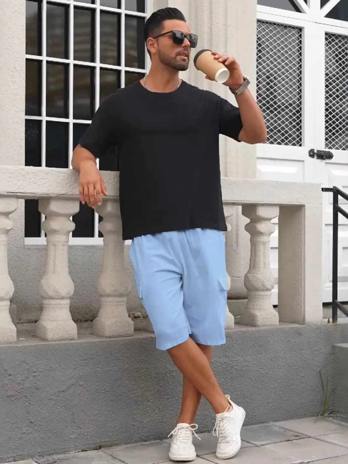 Men's Full Size Drawstring Shorts with Cargo Pockets Plus Size sold by Unique Kulture product image thumbnail 2