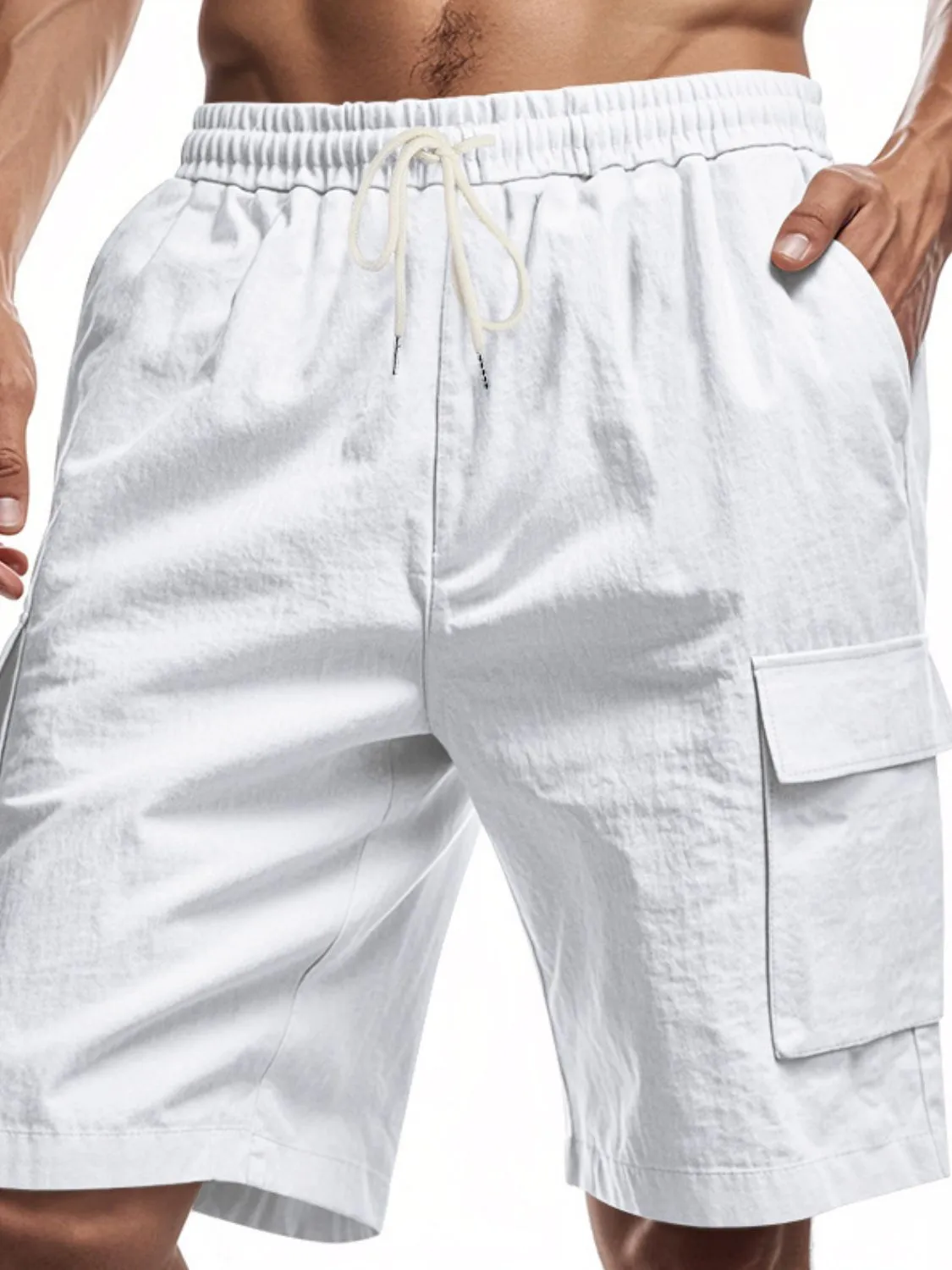 Men's Full Size Drawstring Shorts with Cargo Pockets Plus Size sold by Unique Kulture product image thumbnail 4