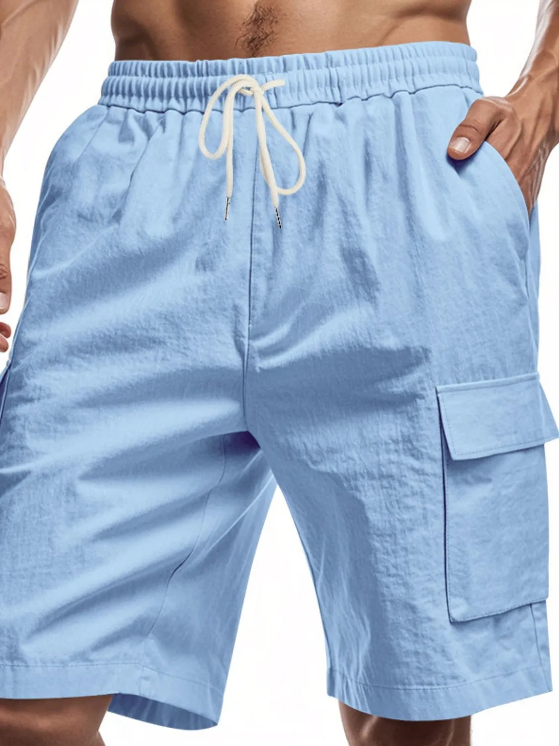 Men's Full Size Drawstring Shorts with Cargo Pockets Plus Size sold by Unique Kulture