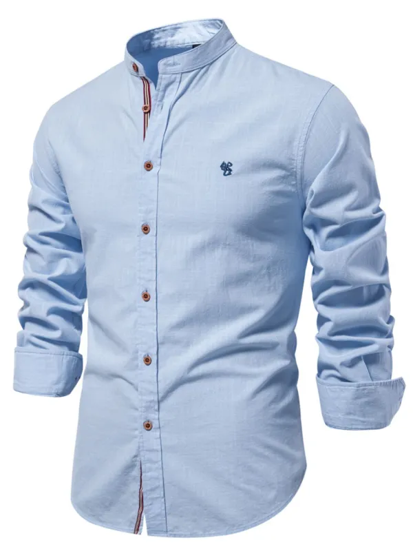 Men's Full Size Button Down Embroidered Shirt Plus Size made by Trendsi