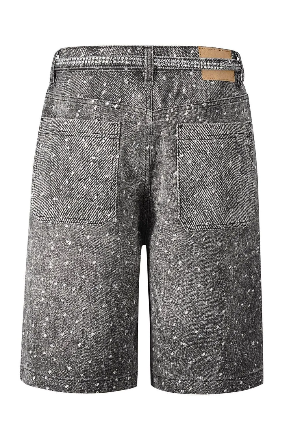 Men's Washed Rhinestone Denim Bermuda Shorts sold by Unique Kulture product image thumbnail 5