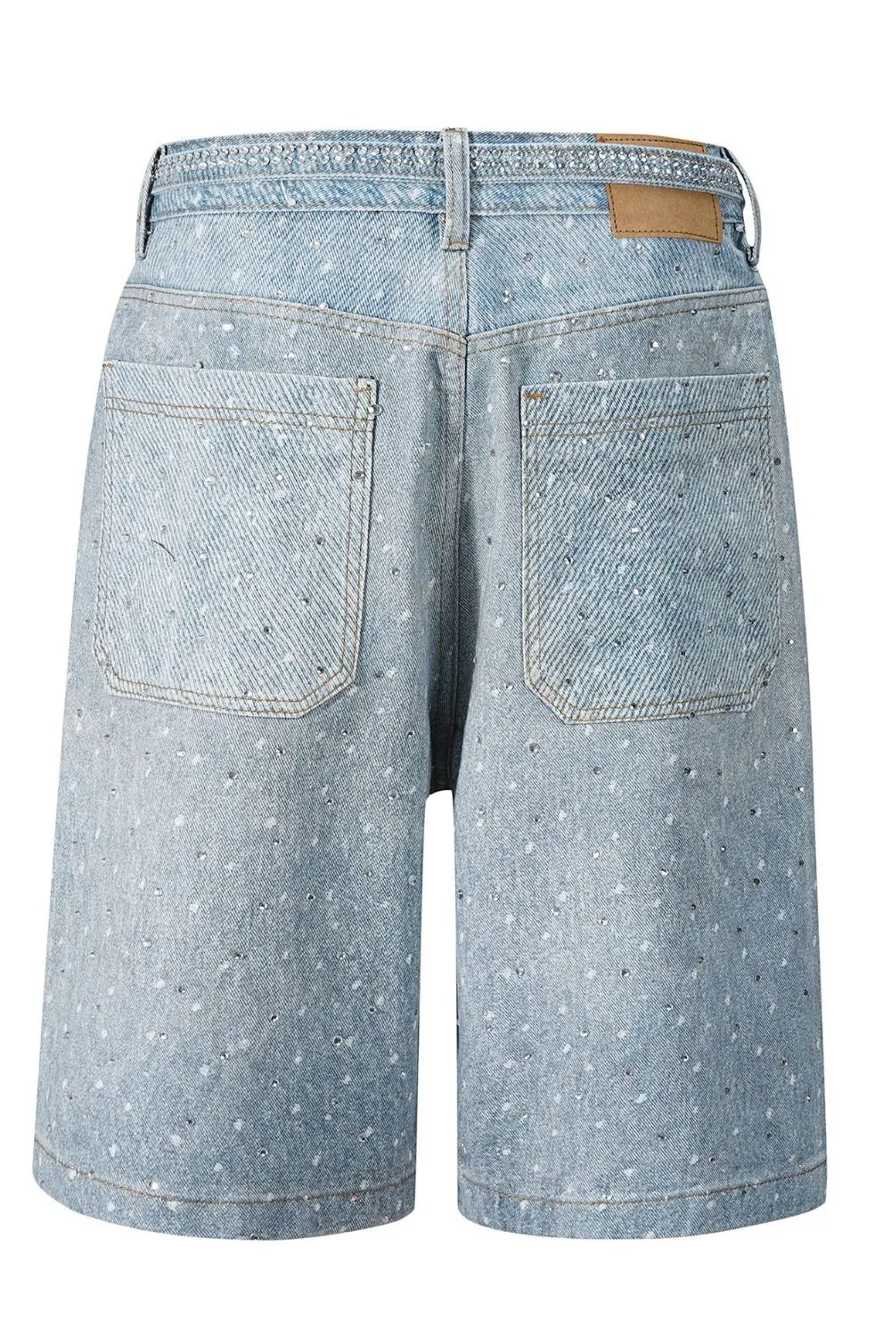 Men's Washed Rhinestone Denim Bermuda Shorts sold by Unique Kulture product image thumbnail 2