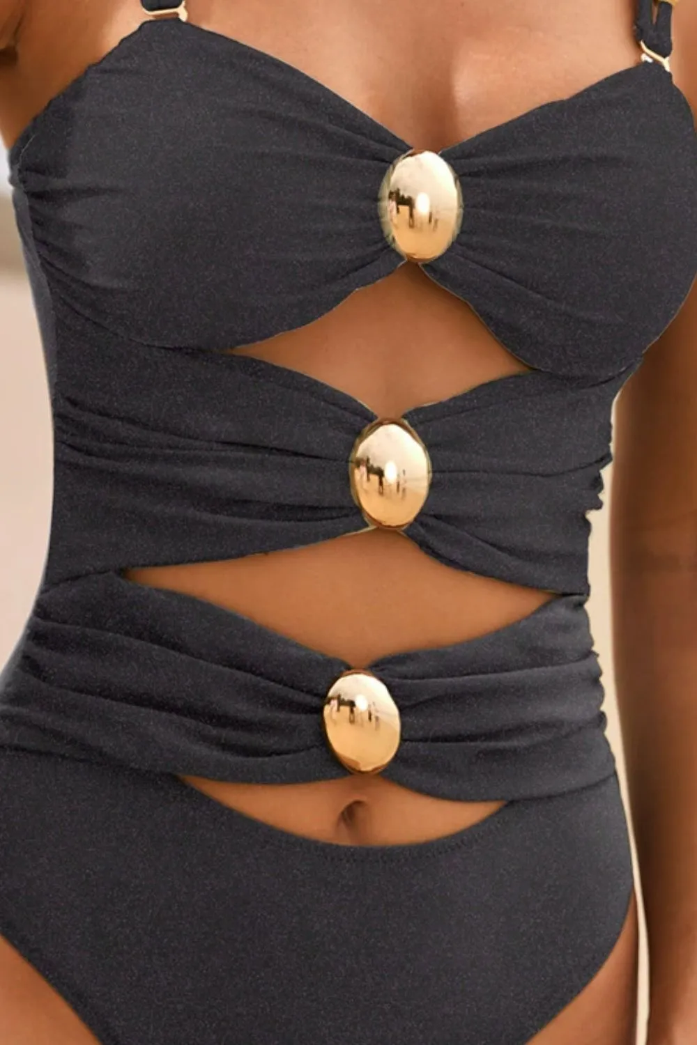 Cutout Ruched Sweetheart Neck One-Piece Swimwear sold by Unique Kulture product image thumbnail 3