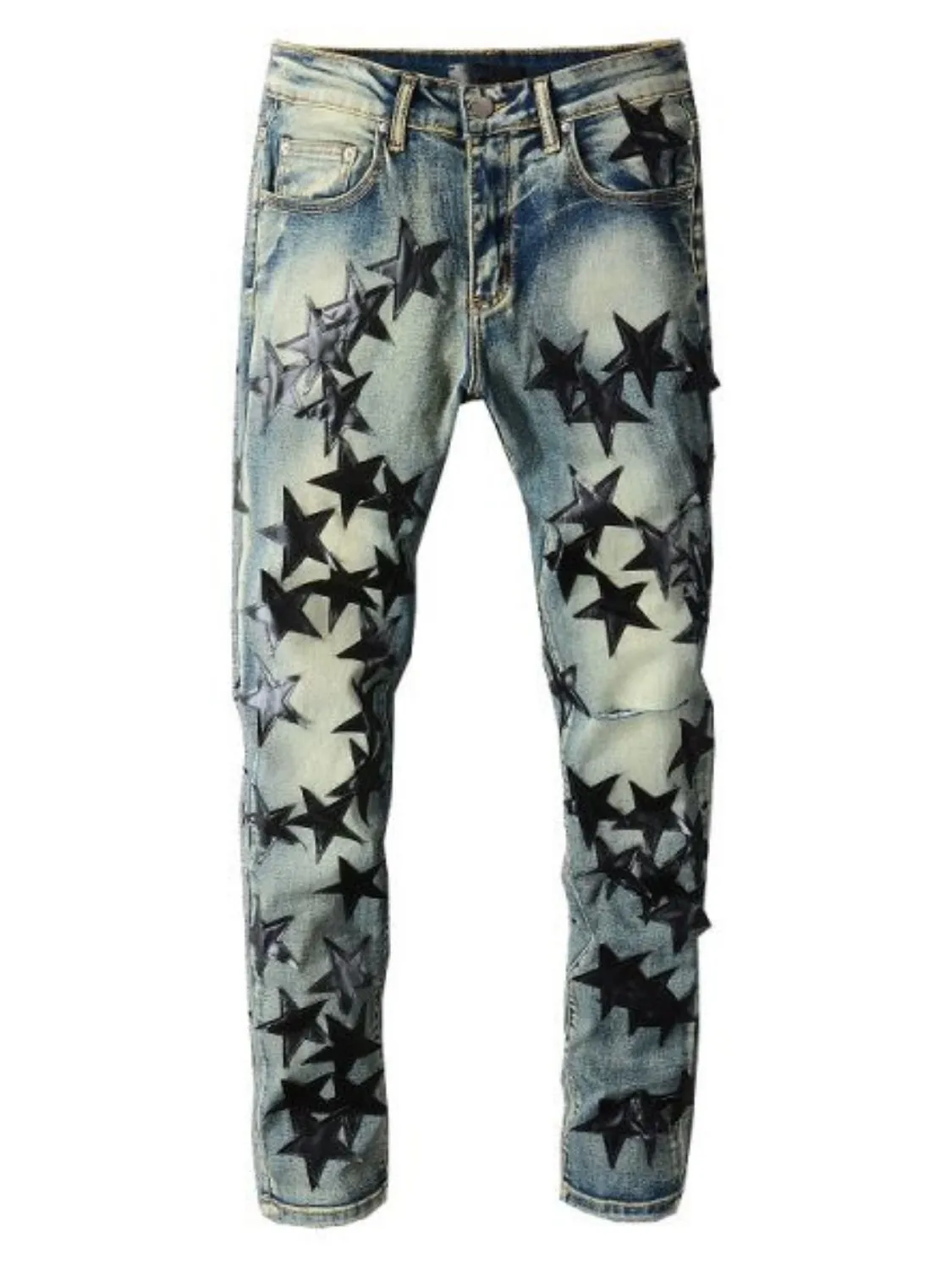 Men's Washed Star Slim Jeans sold by Unique Kulture