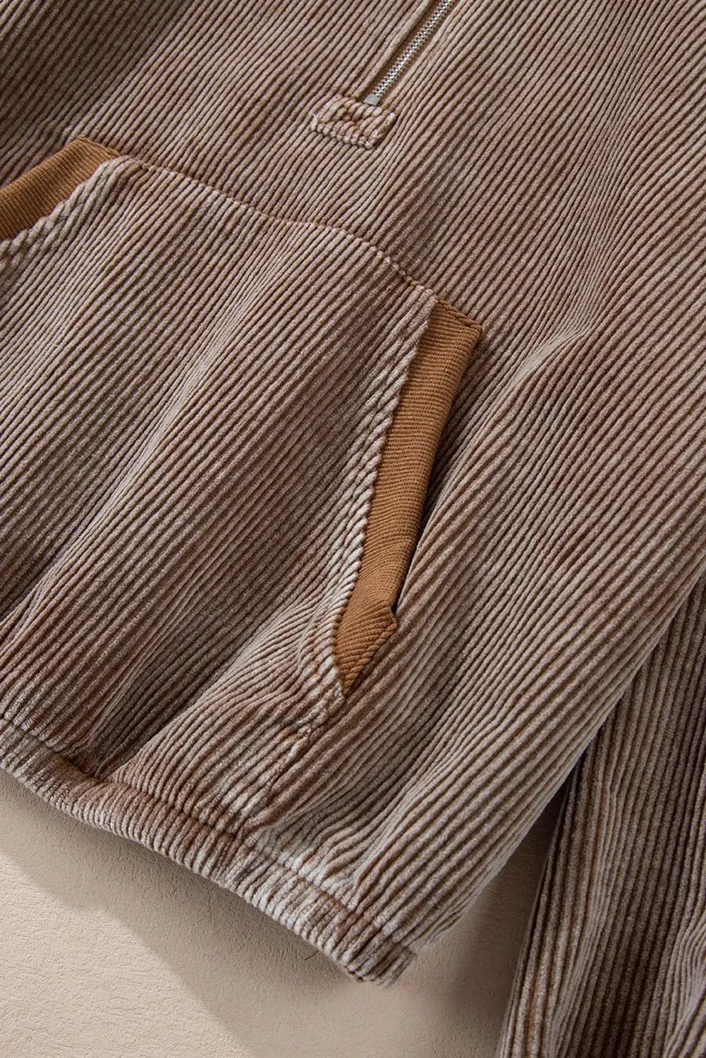 Drawstring Half Zip Long Sleeve Hoodie sold by Unique Kulture product image thumbnail 5