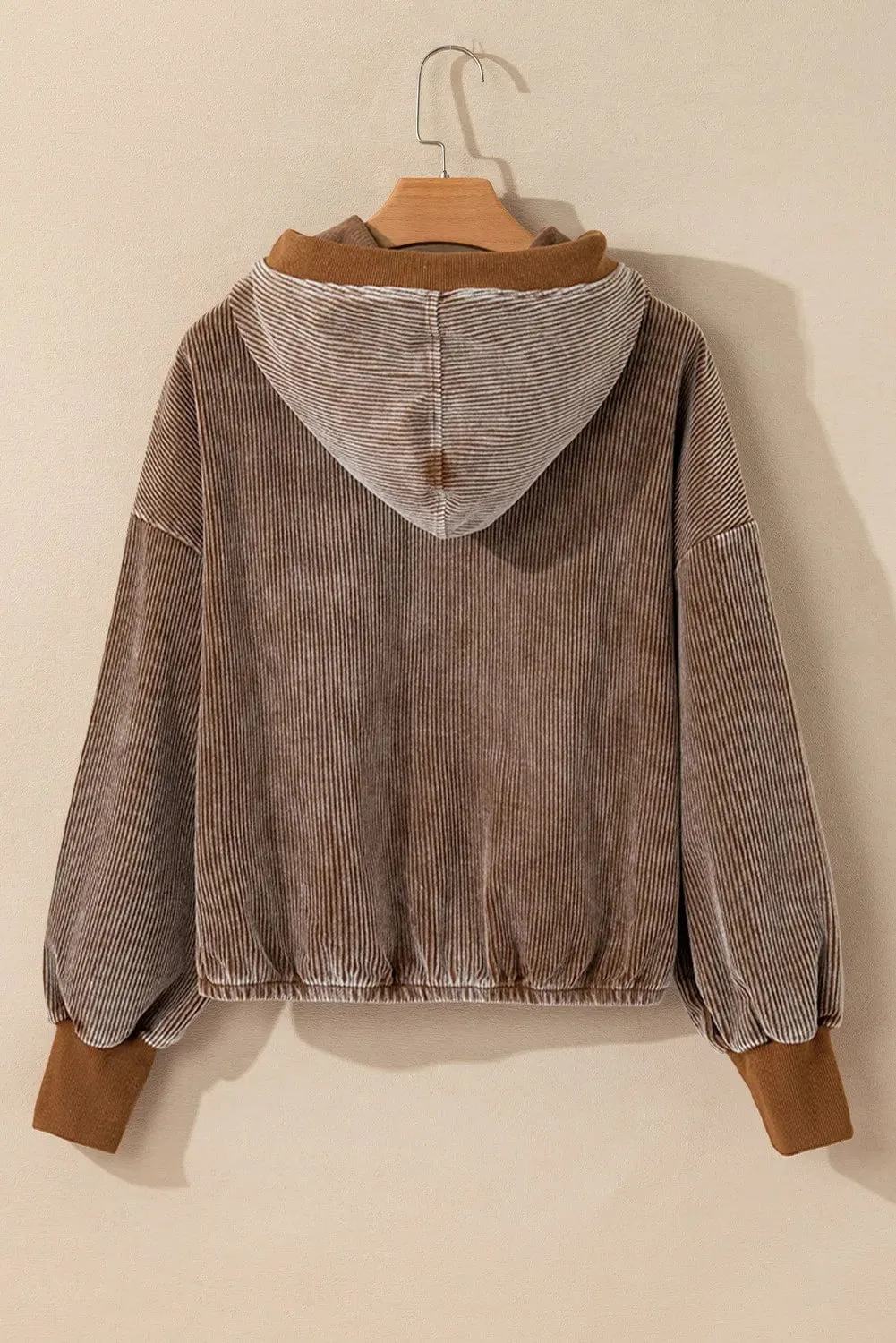 Drawstring Half Zip Long Sleeve Hoodie sold by Unique Kulture product image thumbnail 3