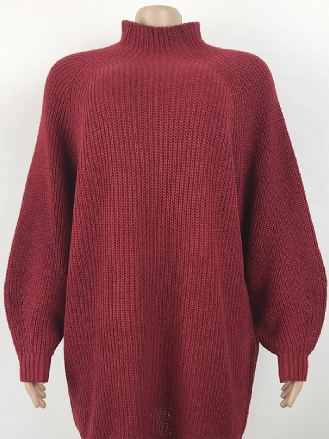 Mock Neck Dropped Shoulder Sweater Dress sold by Unique Kulture product image thumbnail 5
