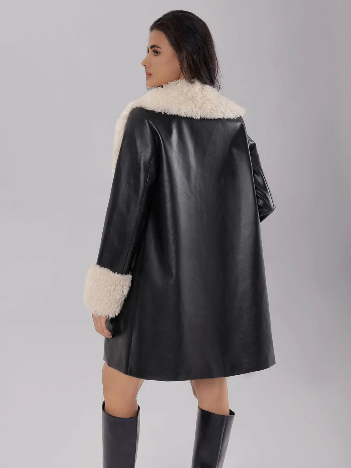 Fuzzy Long Sleeve Longline Coat sold by Unique Kulture product image thumbnail 2