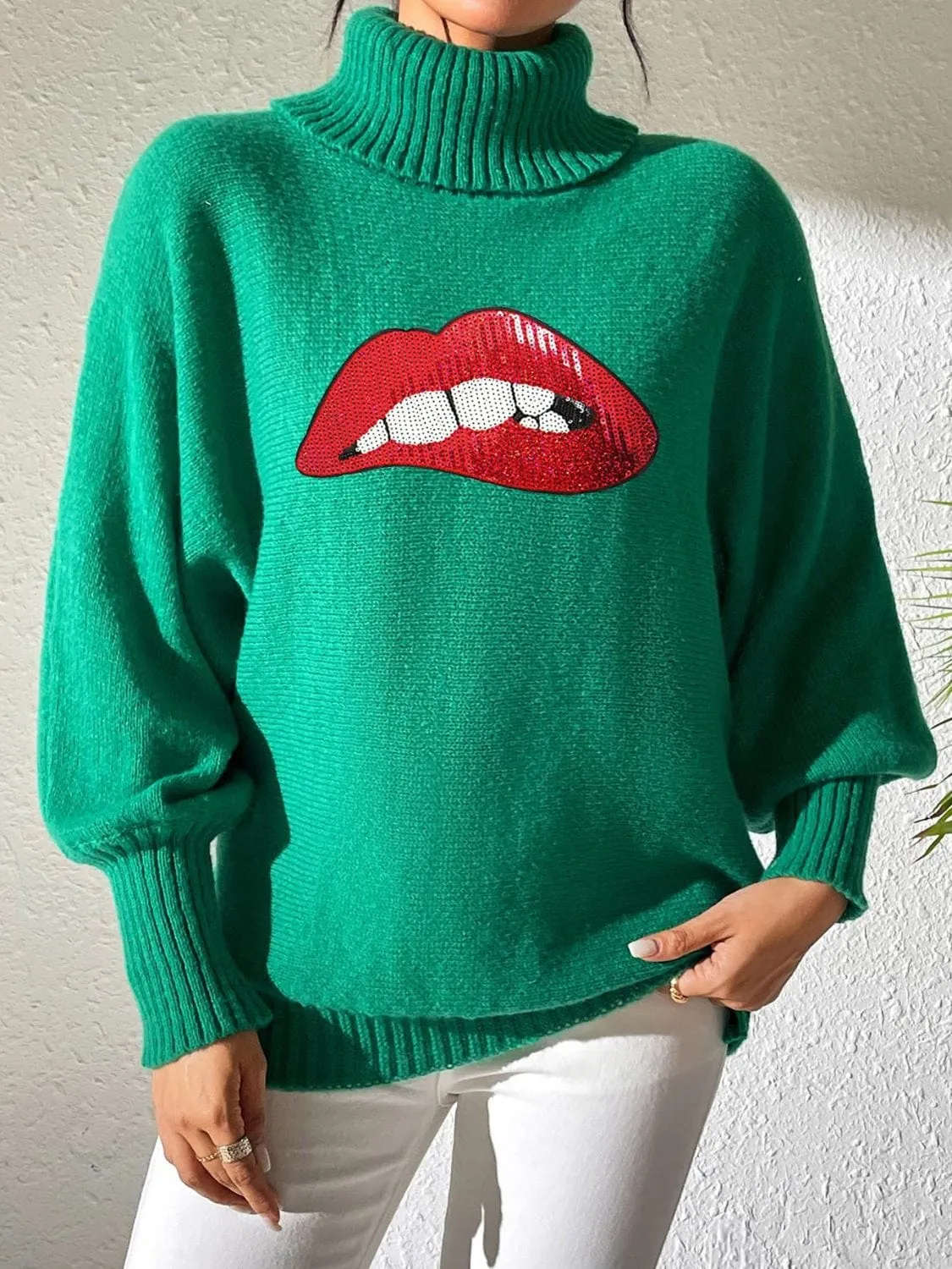 Lip Turtleneck Long Sleeve Sweater sold by Unique Kulture product image thumbnail 5