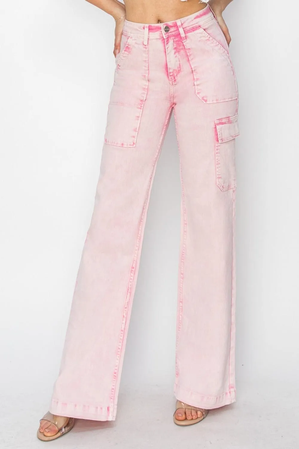 Full Size High Rise Wide Leg Cargo Pocket Jeans sold by Unique Kulture product image thumbnail 5