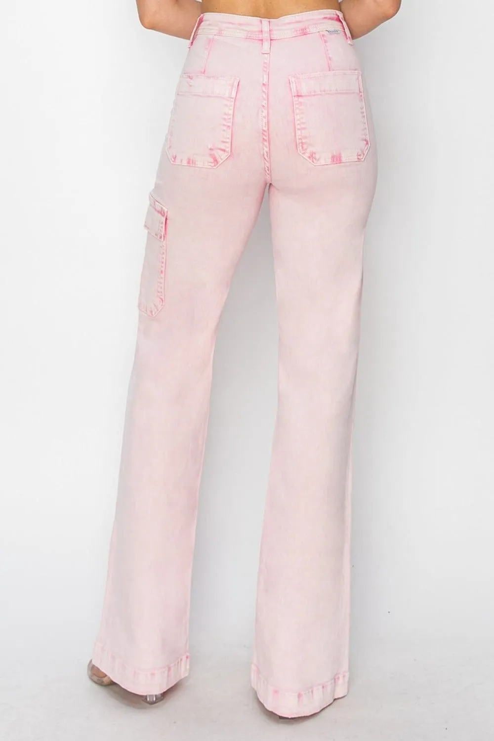 Full Size High Rise Wide Leg Cargo Pocket Jeans sold by Unique Kulture product image thumbnail 4