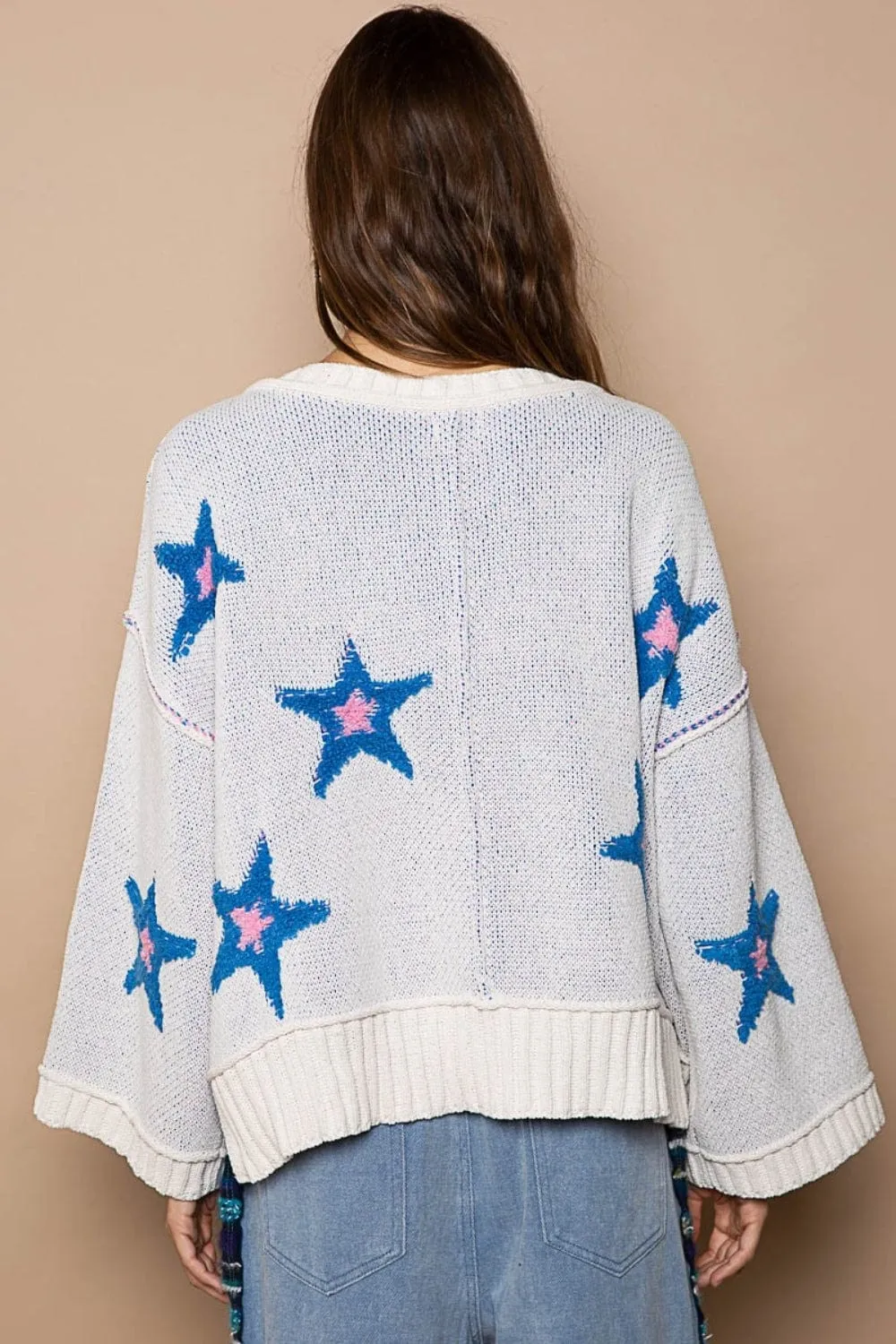 POL Long Sleeve Star Patch Sweater sold by Unique Kulture product image thumbnail 3