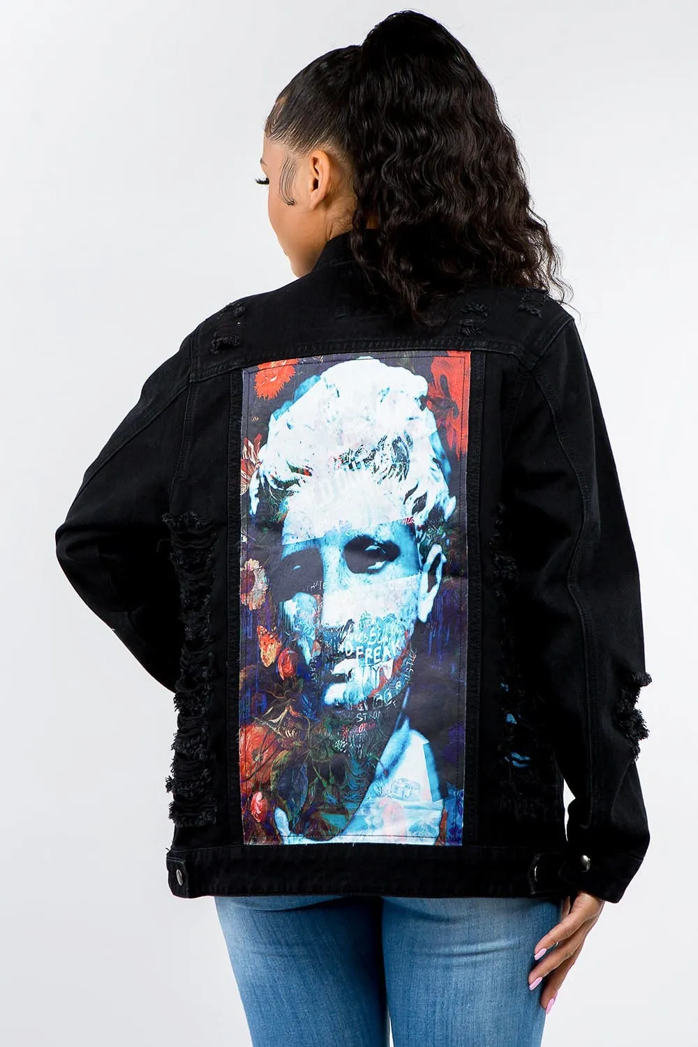 American Bazi Full Size Button Up Distressed Denim Jacket sold by Unique Kulture product image thumbnail 2