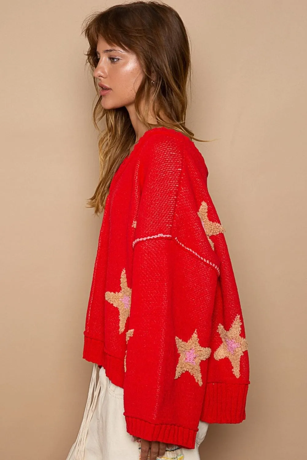 POL Long Sleeve Star Patch Sweater sold by Unique Kulture product image thumbnail 2