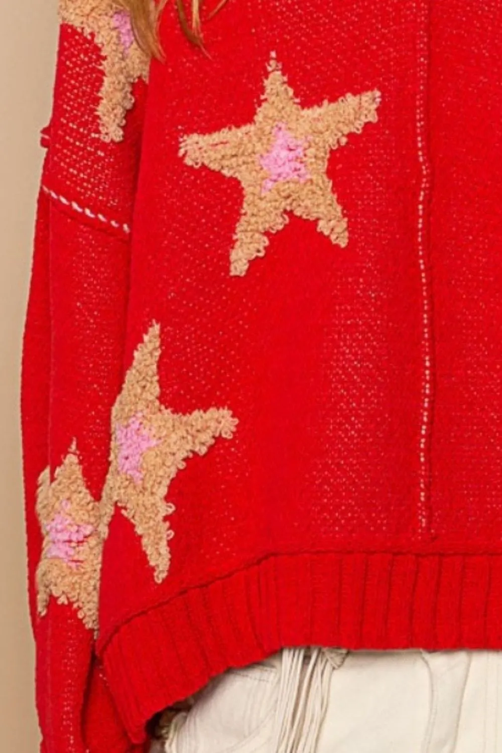 POL Long Sleeve Star Patch Sweater sold by Unique Kulture product image thumbnail 3