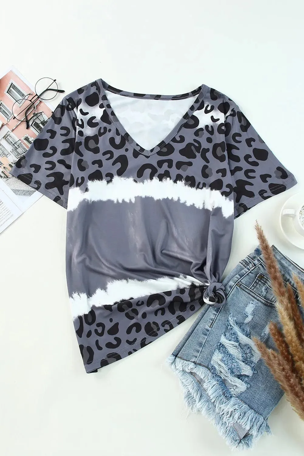 Leopard V-Neck Short Sleeve T-Shirt sold by Unique Kulture product image thumbnail 2