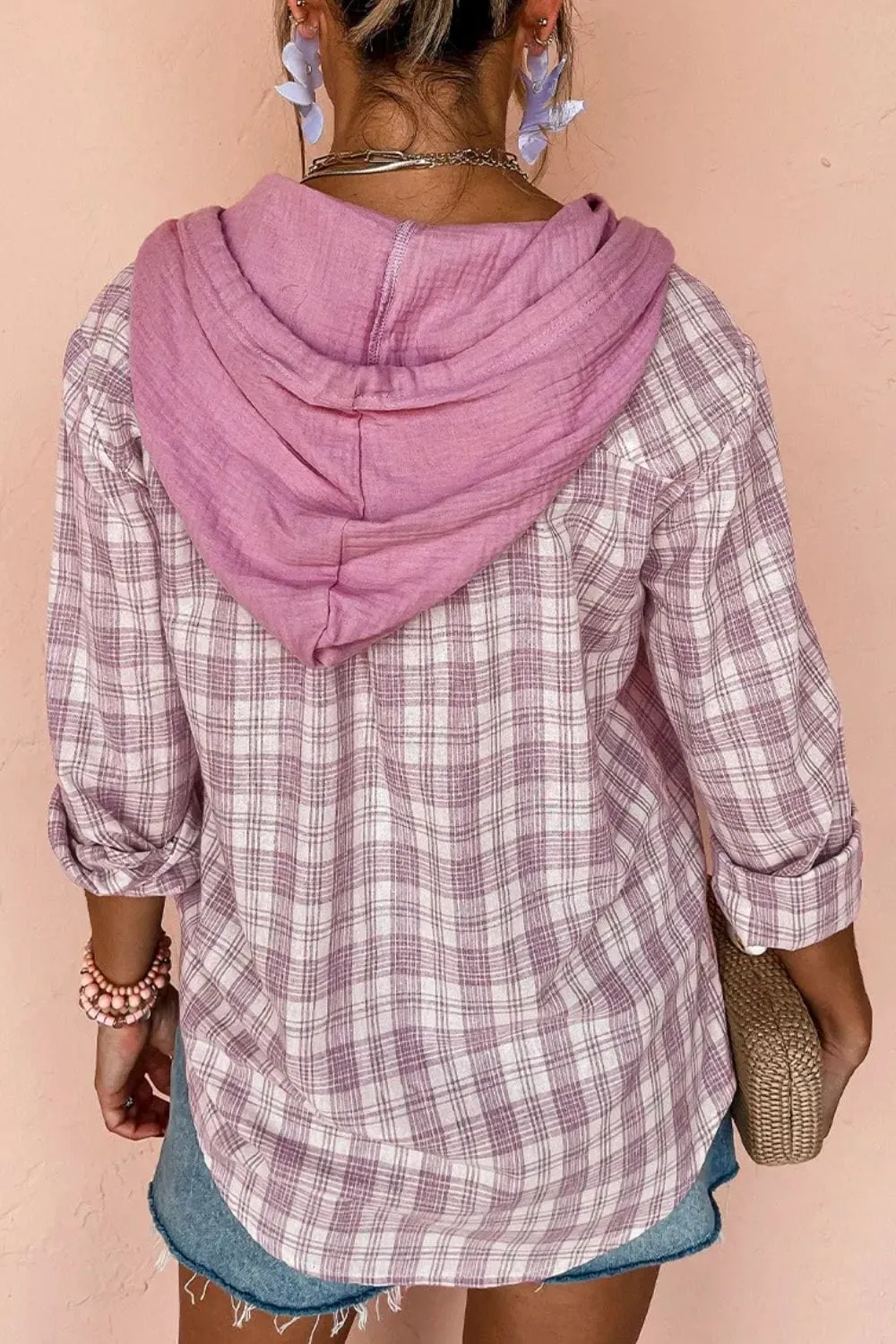 Drawstring Button Up Hooded Jacket sold by Unique Kulture product image thumbnail 5