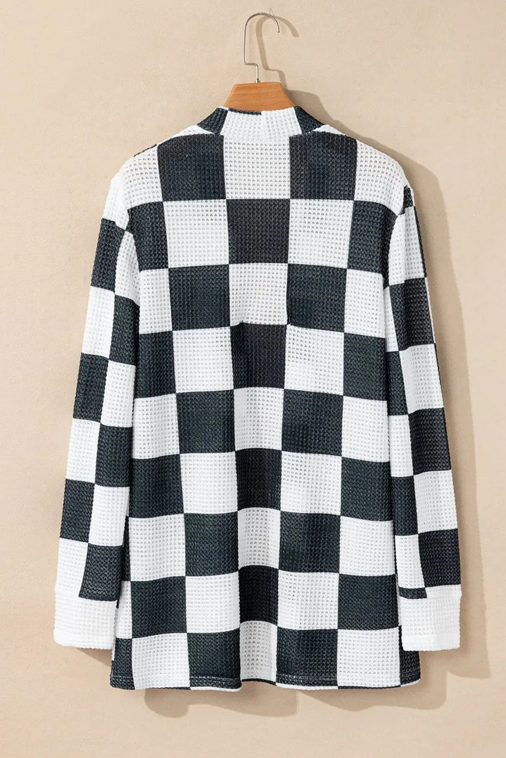 Checkered Open Front Long Sleeve Cover Up sold by Unique Kulture product image thumbnail 4