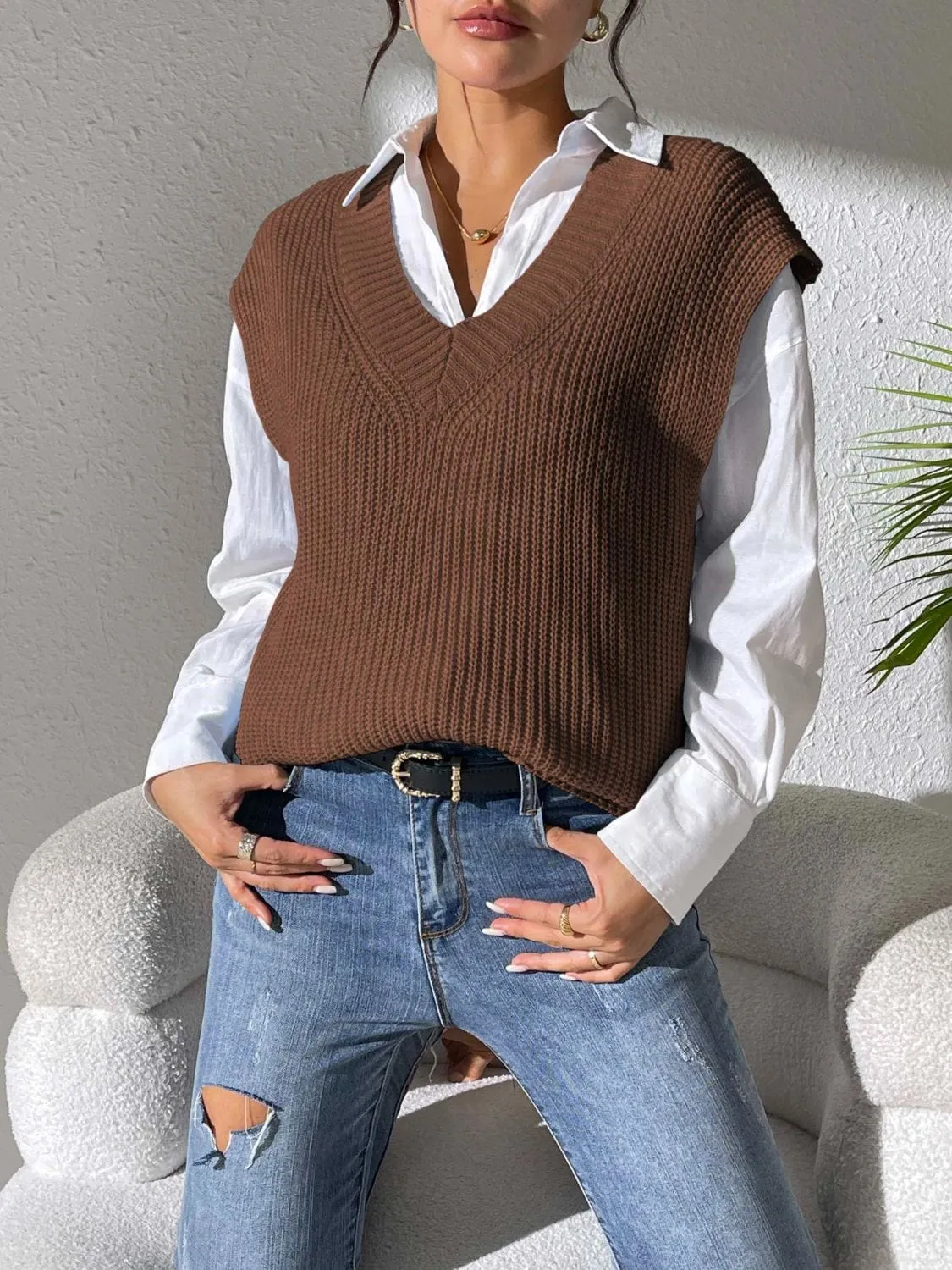 V-Neck Sweater Vest sold by Unique Kulture product image thumbnail 4