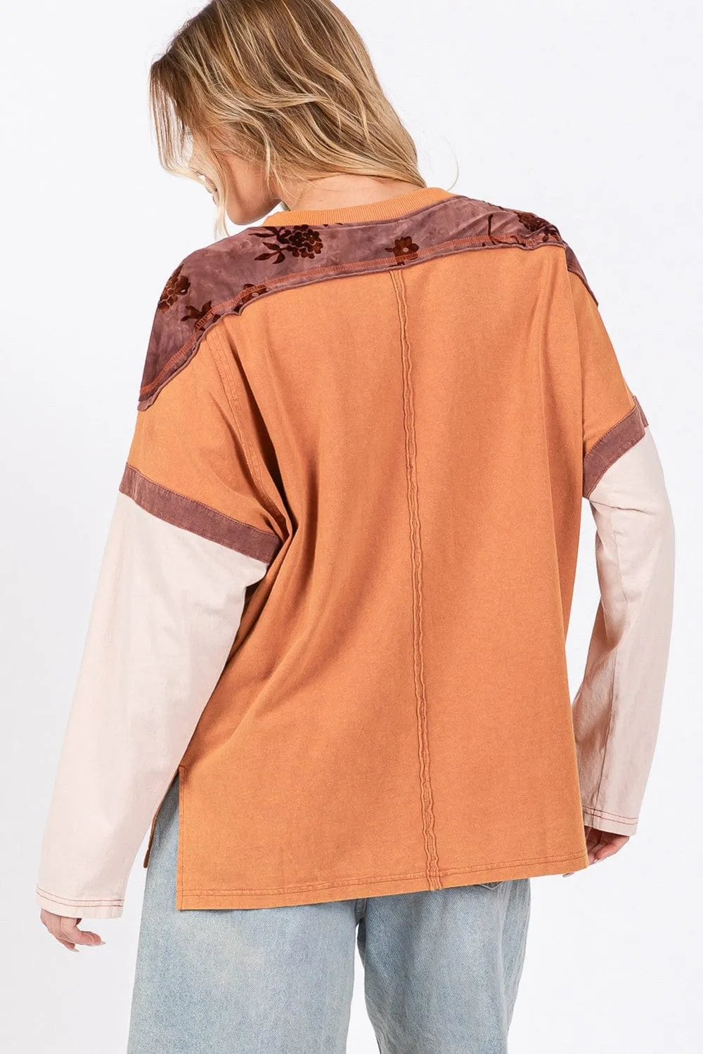 SAGE + FIG Star Patch Long Sleeve Color Block sold by Unique Kulture product image thumbnail 2