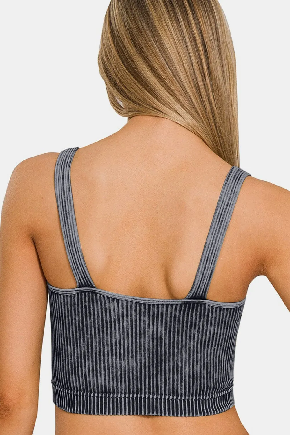Zenana Washed Ribbed Cropped V-Neck Tank sold by Unique Kulture product image thumbnail 2