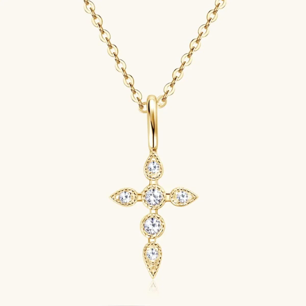 925 Sterling Silver Moissanite Cross Pendant Necklace sold by Unique Kulture