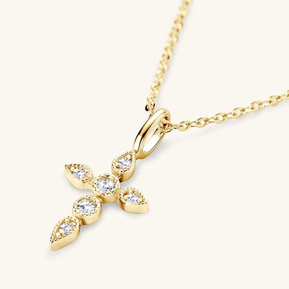 925 Sterling Silver Moissanite Cross Pendant Necklace sold by Unique Kulture product image thumbnail 2