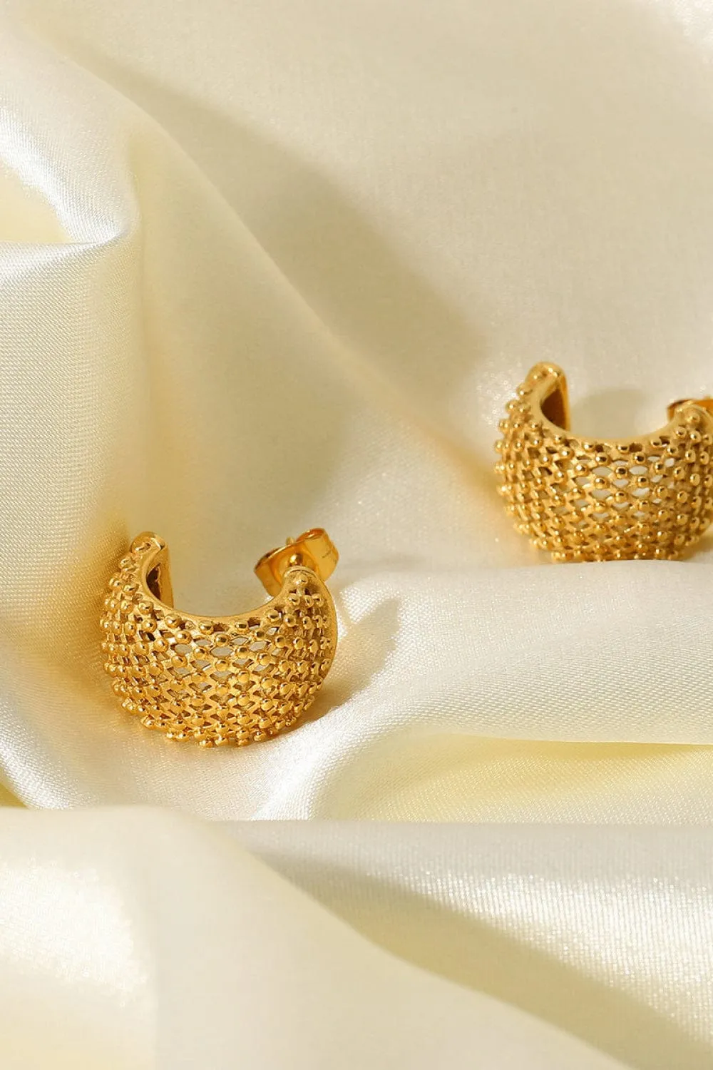 Mesh Half Hoop Earrings sold by Unique Kulture product image thumbnail 4