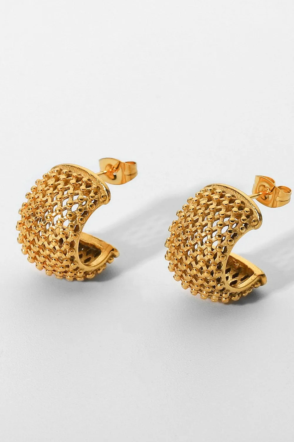 Mesh Half Hoop Earrings sold by Unique Kulture