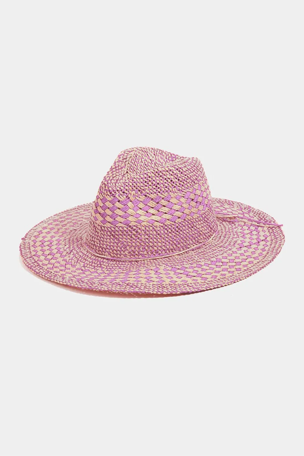 Fame Checkered Straw Weave Sun Hat sold by Unique Kulture product image thumbnail 2