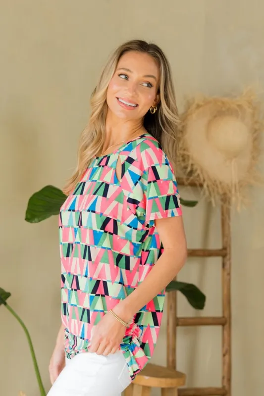 Sew In Love Full Size Geometric Round Neck Top sold by Unique Kulture