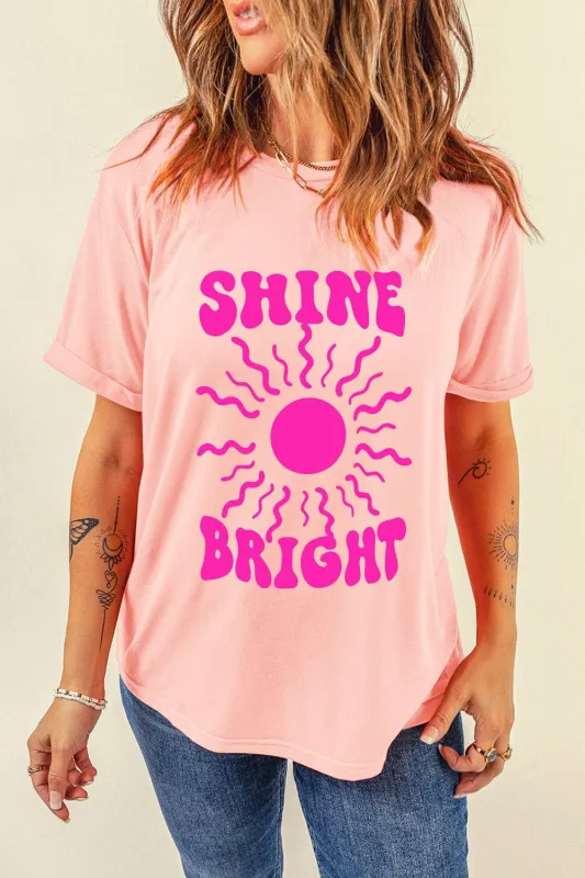 SHINE BRIGHT Round Neck Short Sleeve T-Shirt sold by Unique Kulture