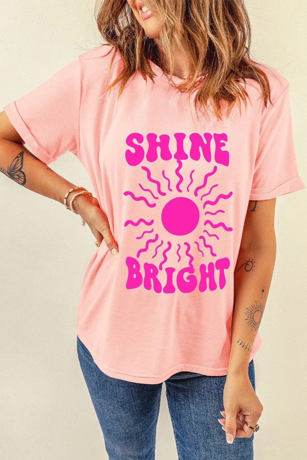 SHINE BRIGHT Round Neck Short Sleeve T-Shirt sold by Unique Kulture product image thumbnail 2