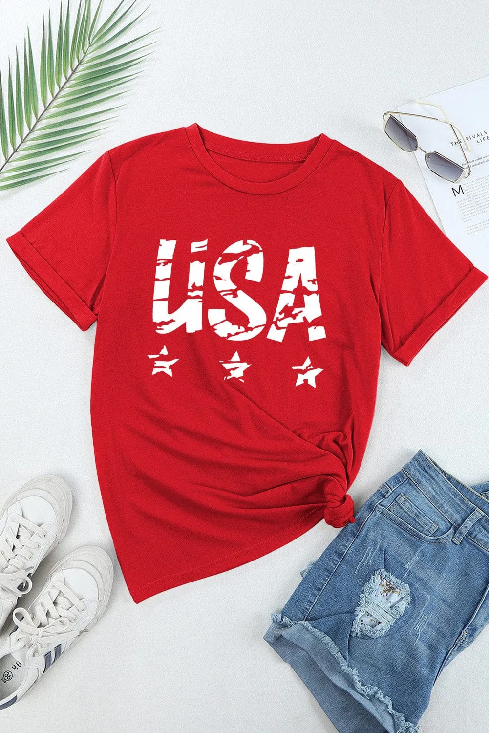 USA Round Neck Short Sleeve T-Shirt sold by Unique Kulture product image thumbnail 4