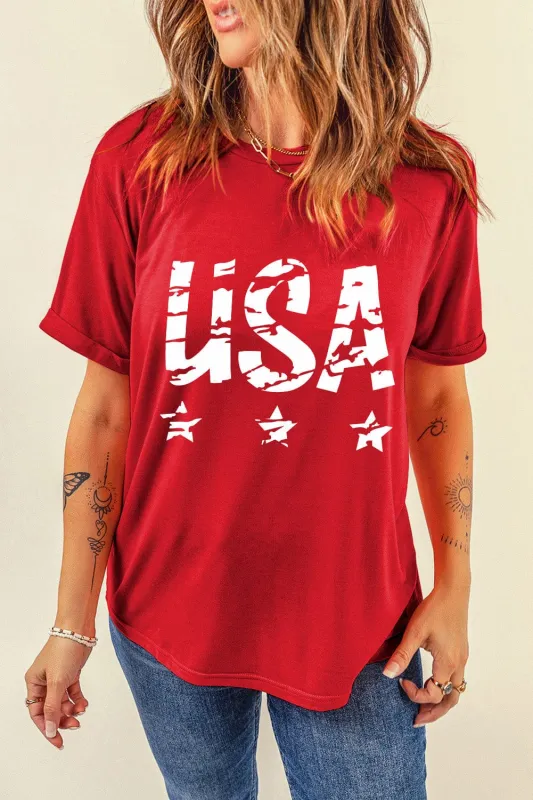 USA Round Neck Short Sleeve T-Shirt sold by Unique Kulture