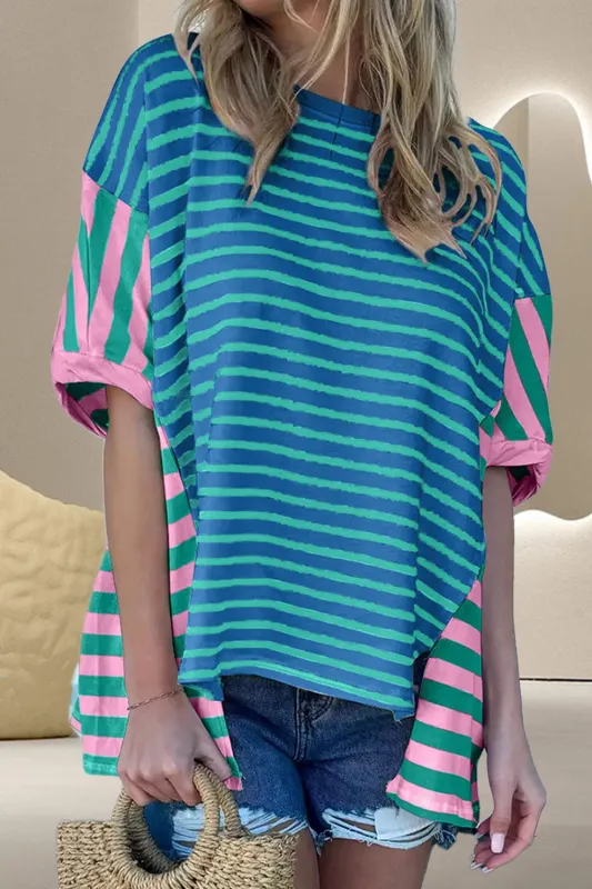 Striped Round Neck Half Sleeve T-Shirt sold by Unique Kulture