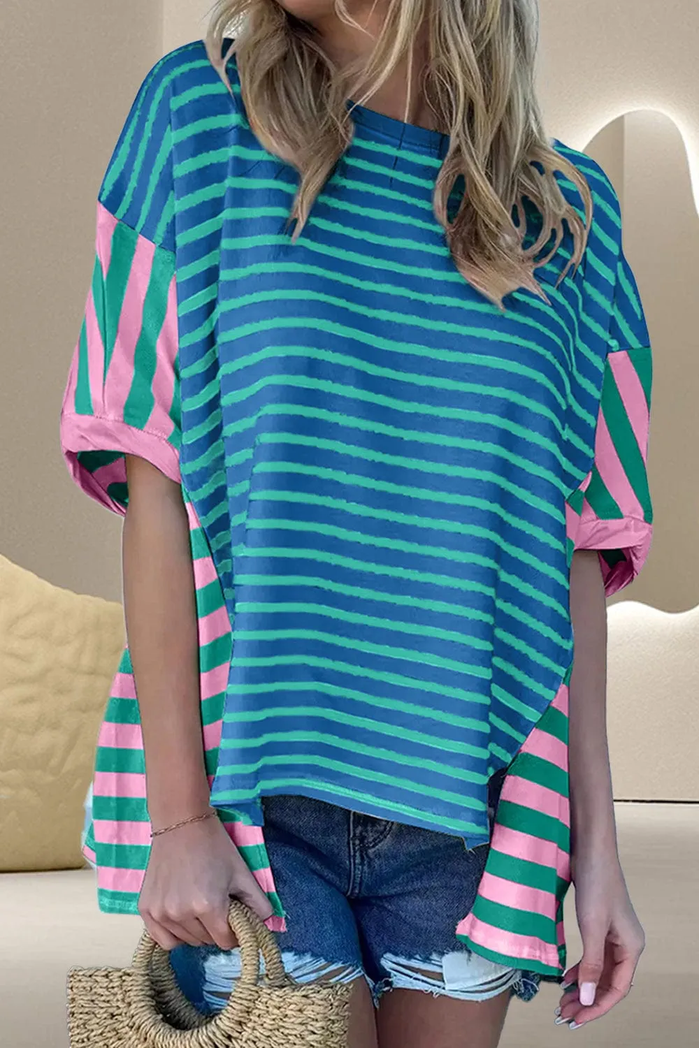 Striped Round Neck Half Sleeve T-Shirt sold by Unique Kulture