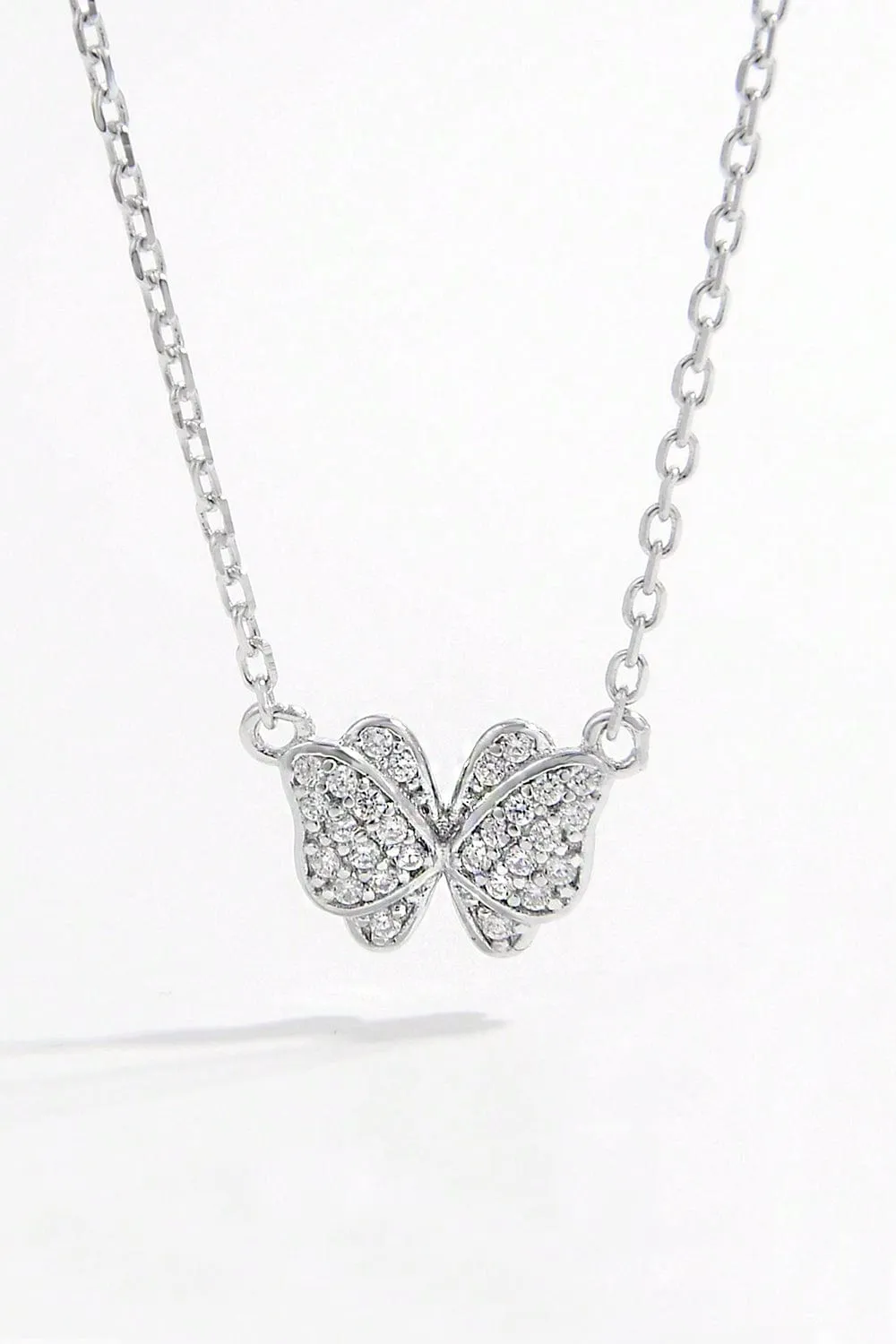 925 Sterling Silver Zircon Butterfly Pendant Necklace sold by Unique Kulture