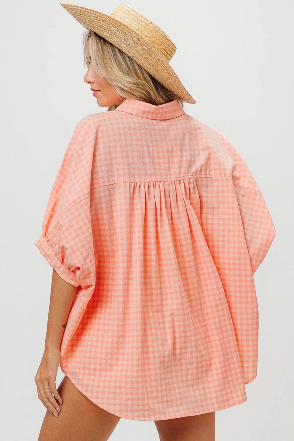 BiBi Plaid Button Up Dolman Sleeve Shirt sold by Unique Kulture product image thumbnail 2