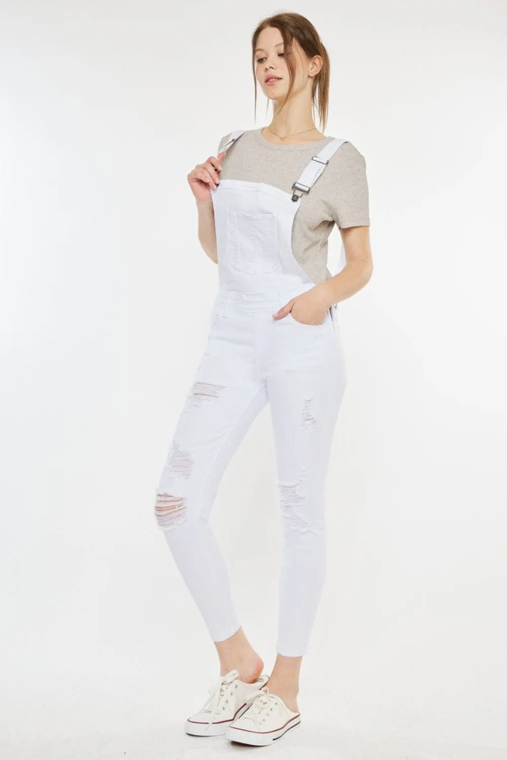 Kancan Distressed Skinny Denim Overalls sold by Unique Kulture