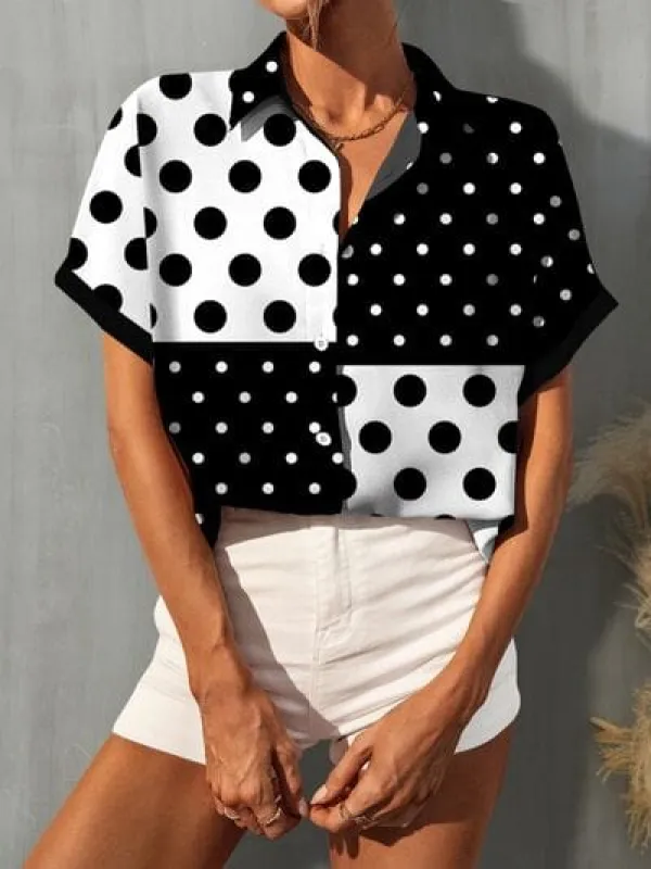 Polka Dot Short Sleeve Shirt sold by Unique Kulture