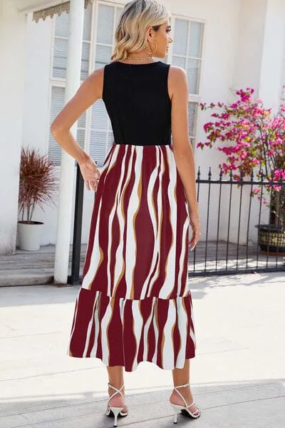 Striped Round Neck Sleeveless Midi Dress sold by Unique Kulture product image thumbnail 2
