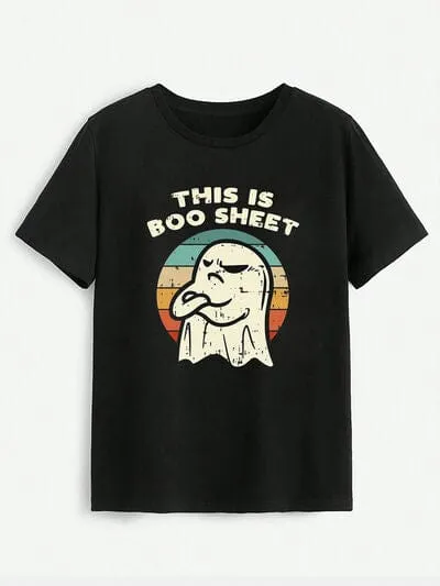 THIS IS BOO SHEET Round Neck T-Shirt sold by Unique Kulture product image thumbnail 3